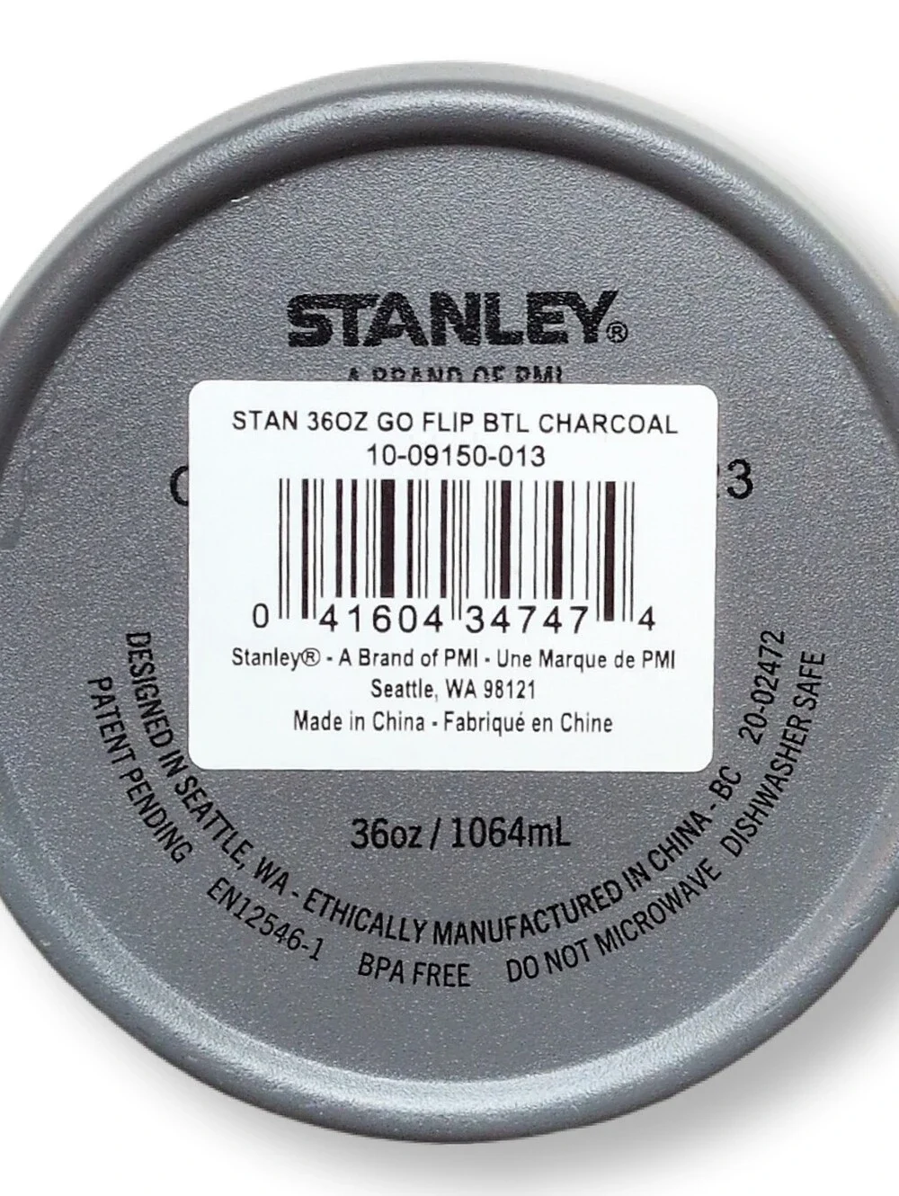 Stanley 36oz Quick Flip GO Water Bottle Charcoal Gray New w/ Tags NWT - Picture 11 of 11